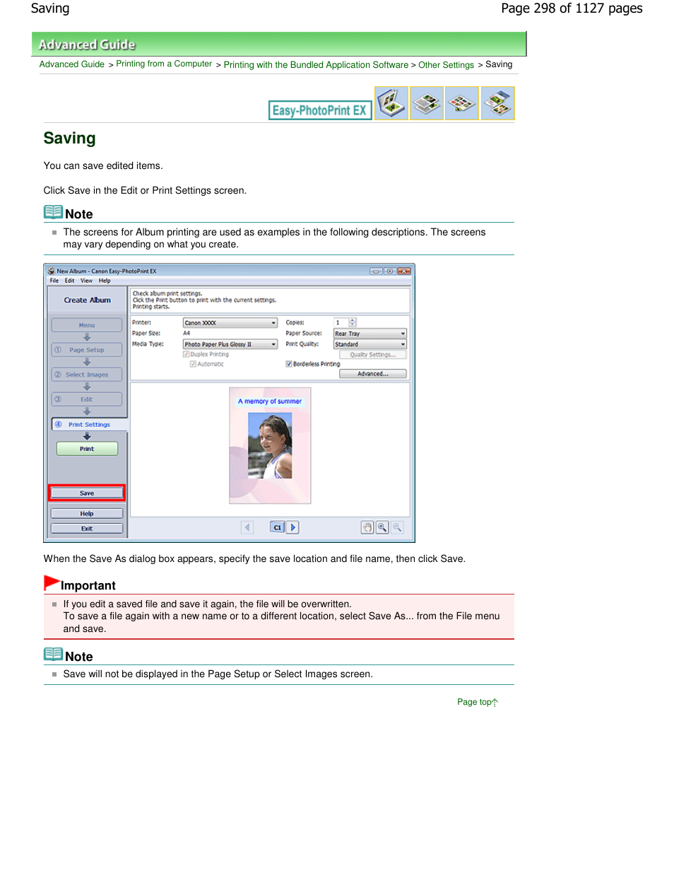 Saving | Canon PIXMA MX870 User Manual | Page 298 / 1127