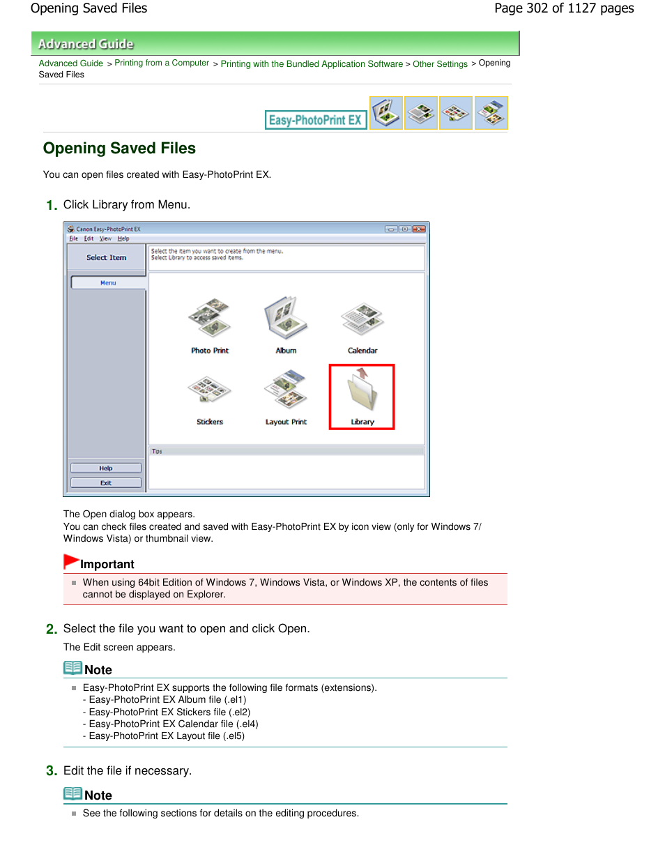 Opening saved files | Canon PIXMA MX870 User Manual | Page 302 / 1127