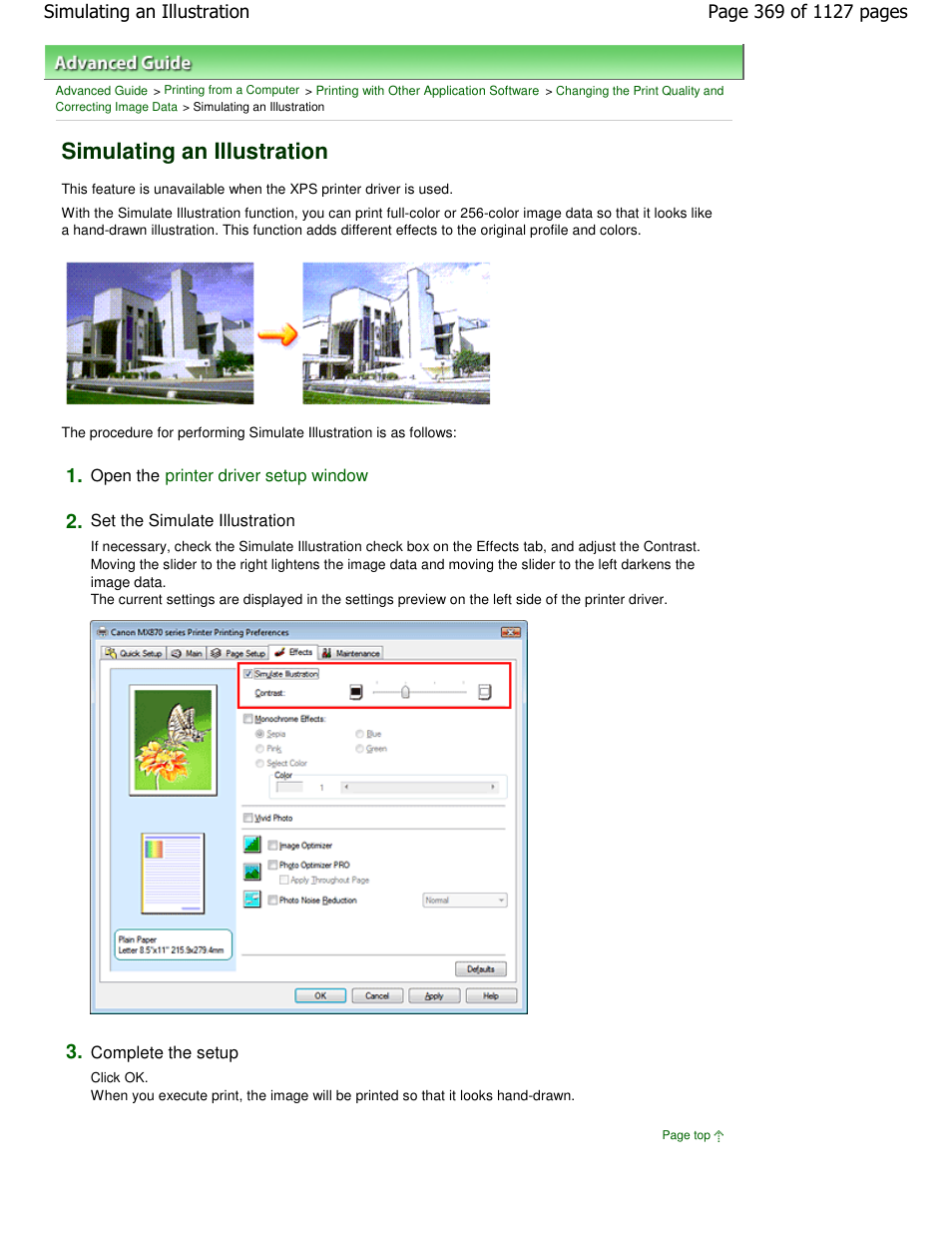 Simulating an illustration | Canon PIXMA MX870 User Manual | Page 369 / 1127