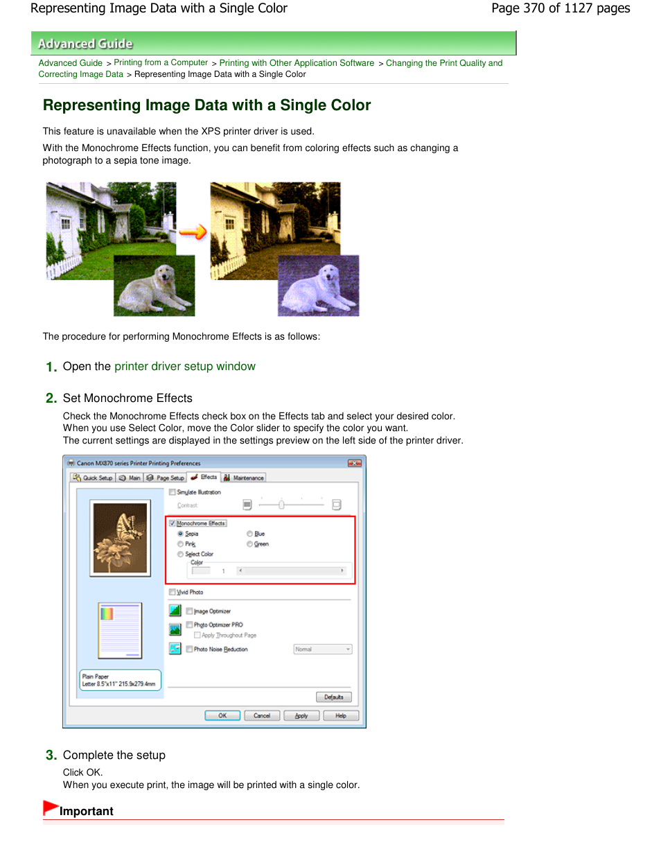 Representing image data with a single color | Canon PIXMA MX870 User Manual | Page 370 / 1127