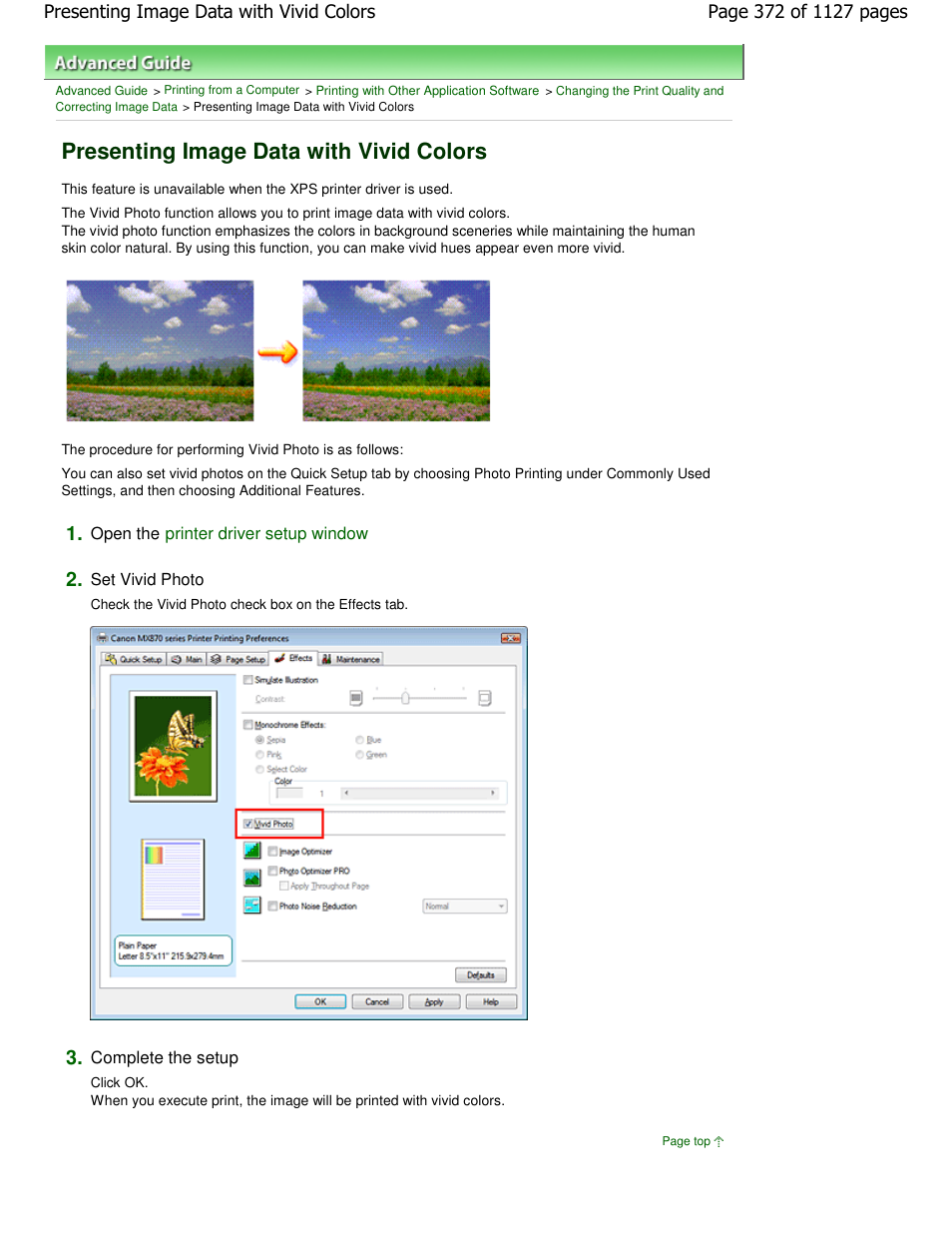 Presenting image data with vivid colors | Canon PIXMA MX870 User Manual | Page 372 / 1127