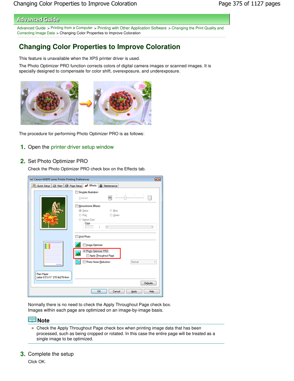 Changing color properties to improve coloration | Canon PIXMA MX870 User Manual | Page 375 / 1127