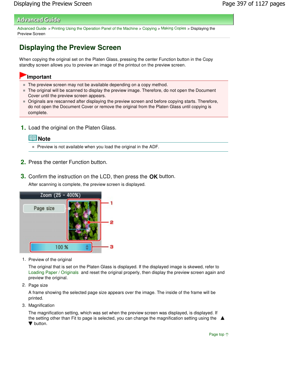 Displaying the preview screen | Canon PIXMA MX870 User Manual | Page 397 / 1127