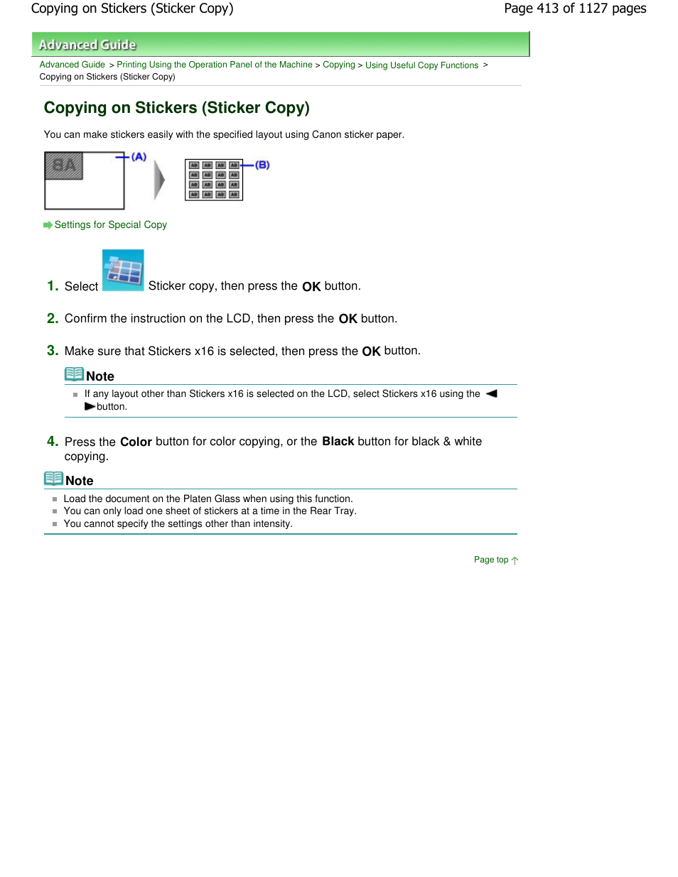 Copying on stickers (sticker copy) | Canon PIXMA MX870 User Manual | Page 413 / 1127