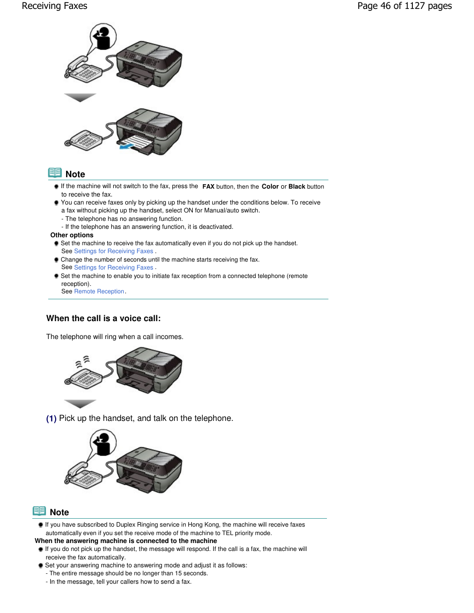 When the call is a voice call | Canon PIXMA MX870 User Manual | Page 46 / 1127