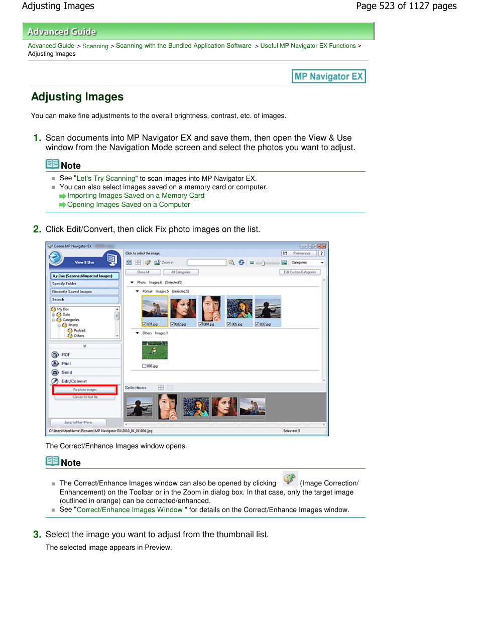 Adjusting images | Canon PIXMA MX870 User Manual | Page 523 / 1127