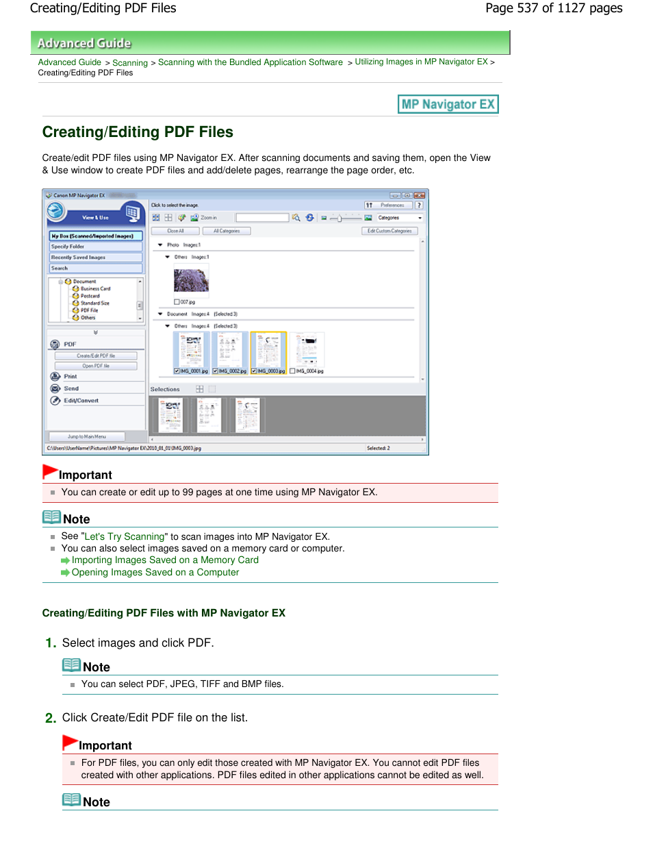 Creating/editing pdf files | Canon PIXMA MX870 User Manual | Page 537 / 1127
