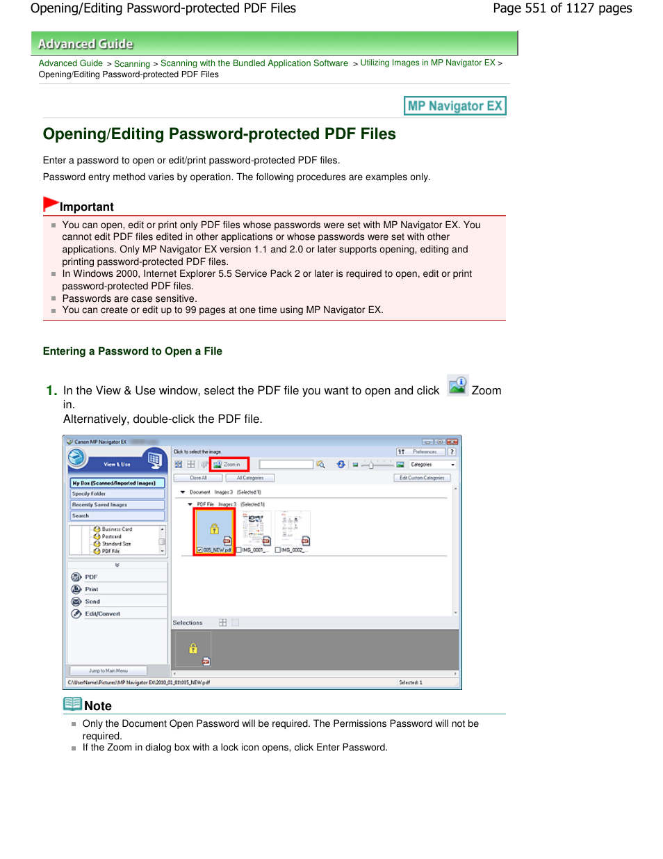 Opening/editing password-protected pdf files | Canon PIXMA MX870 User Manual | Page 551 / 1127