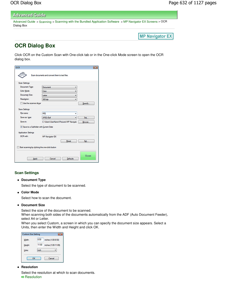 Ocr dialog box | Canon PIXMA MX870 User Manual | Page 632 / 1127