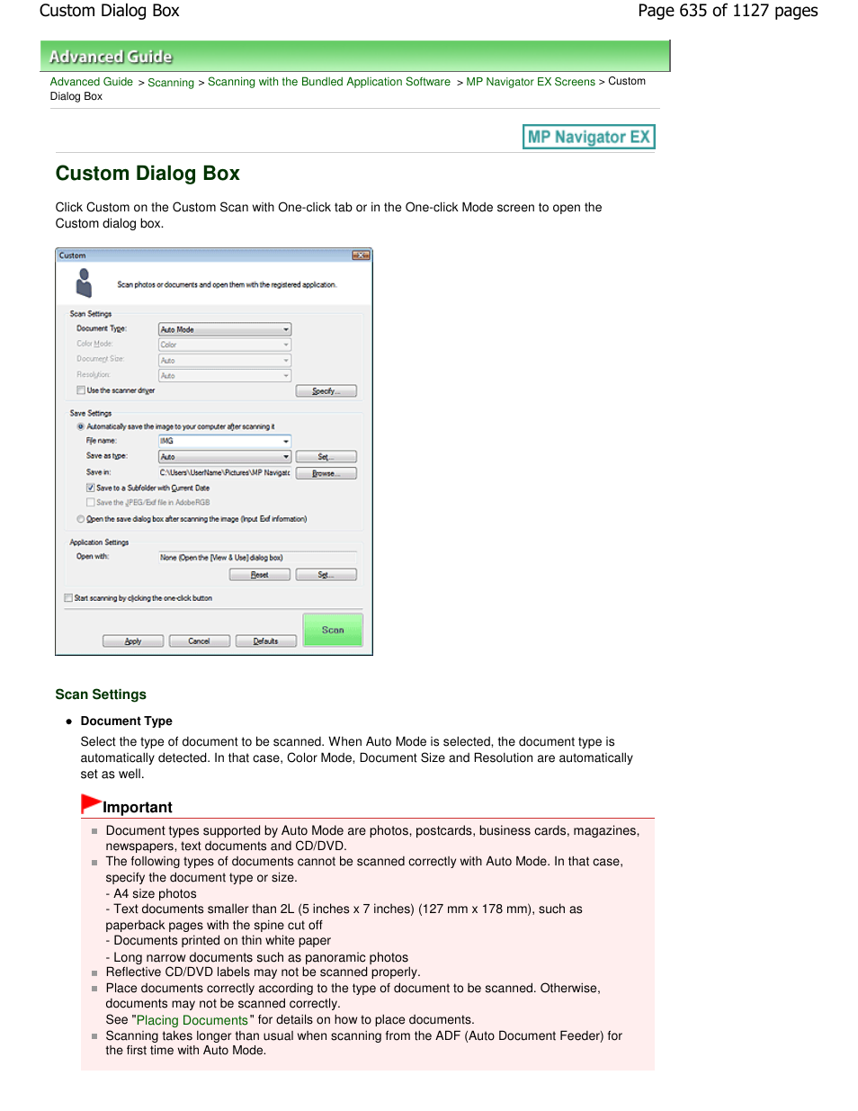 Custom dialog box | Canon PIXMA MX870 User Manual | Page 635 / 1127
