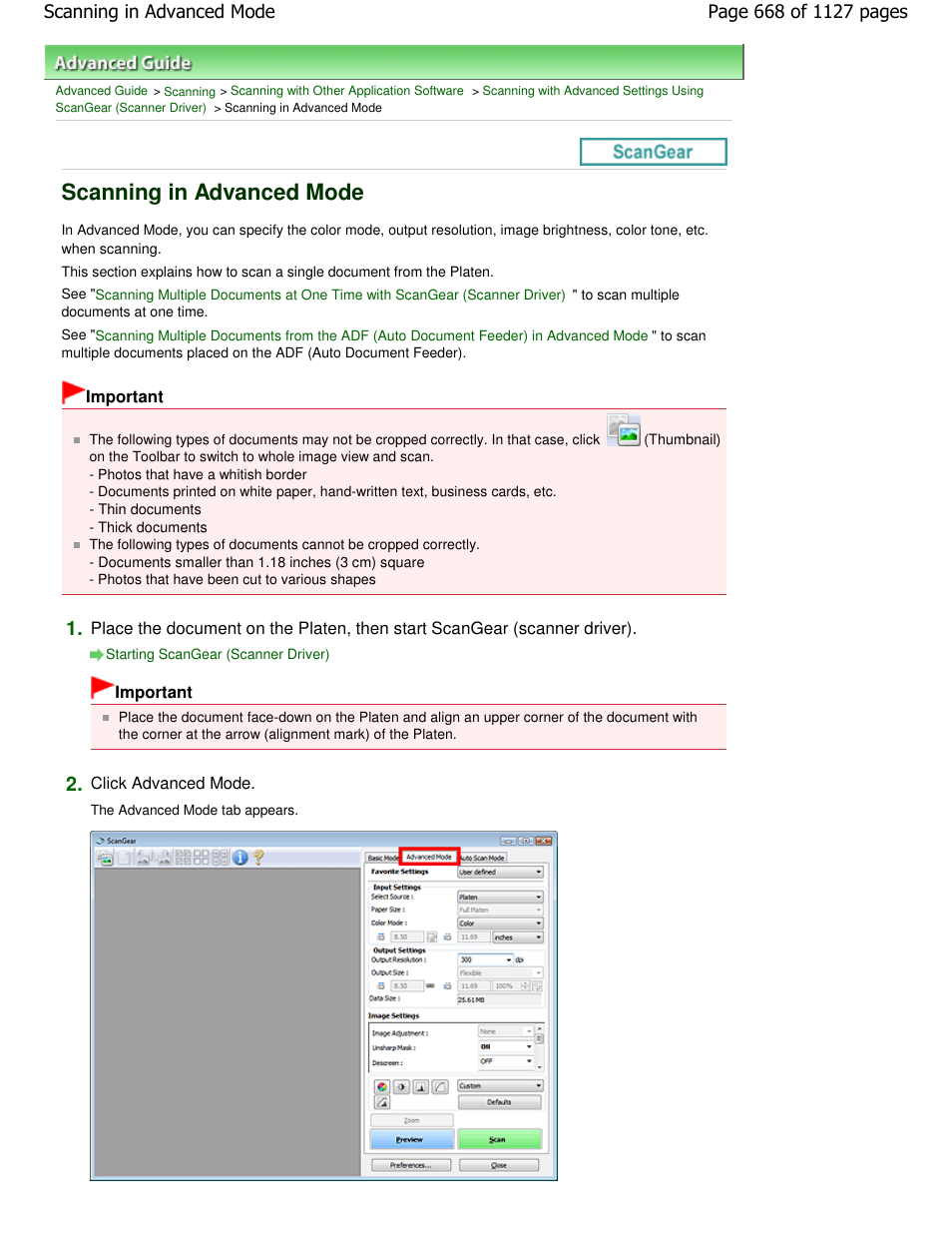 Scanning in advanced mode | Canon PIXMA MX870 User Manual | Page 668 / 1127