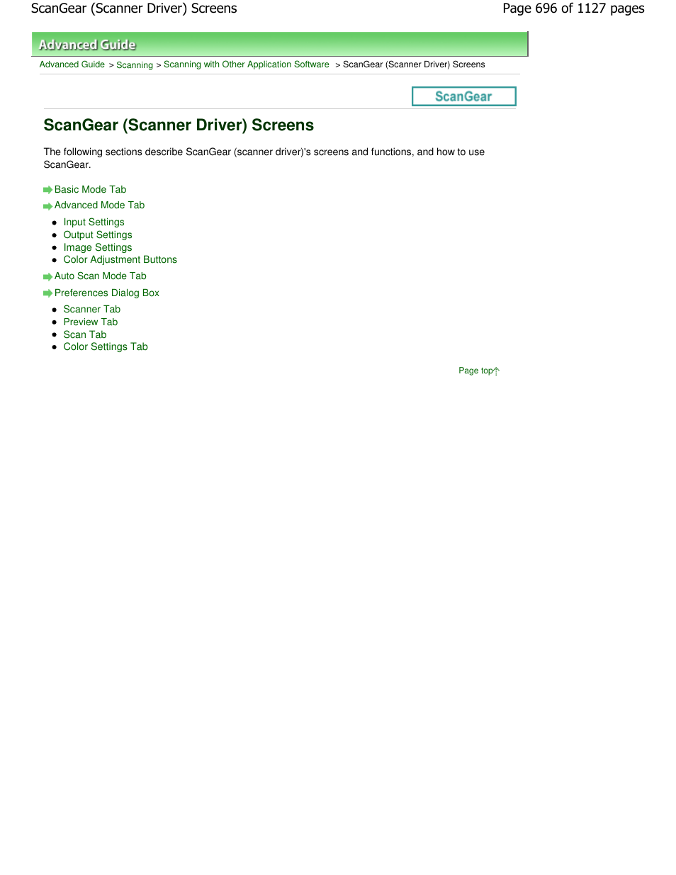 Scangear (scanner driver) screens | Canon PIXMA MX870 User Manual | Page 696 / 1127