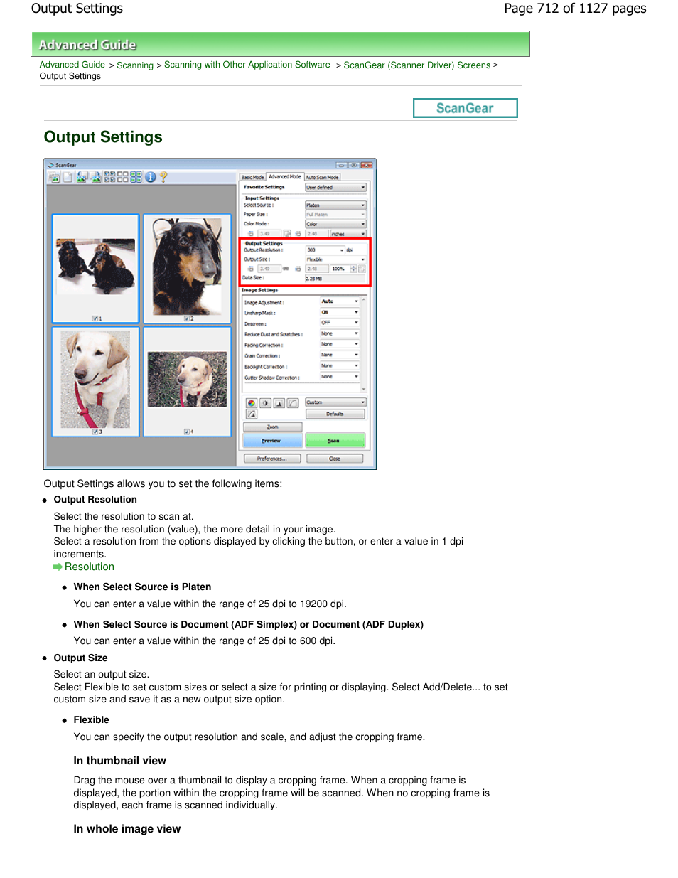 Output settings | Canon PIXMA MX870 User Manual | Page 712 / 1127