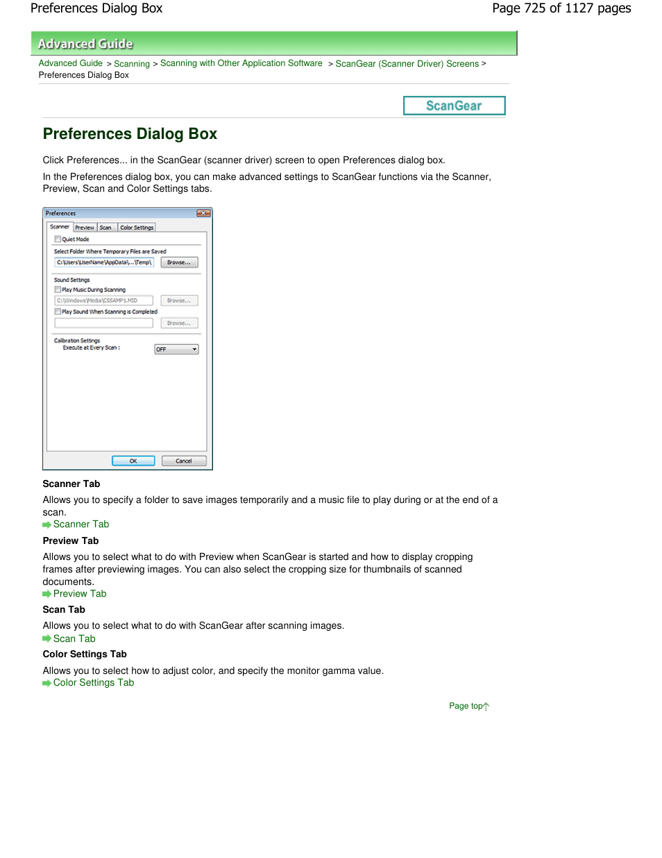 Preferences dialog box | Canon PIXMA MX870 User Manual | Page 725 / 1127