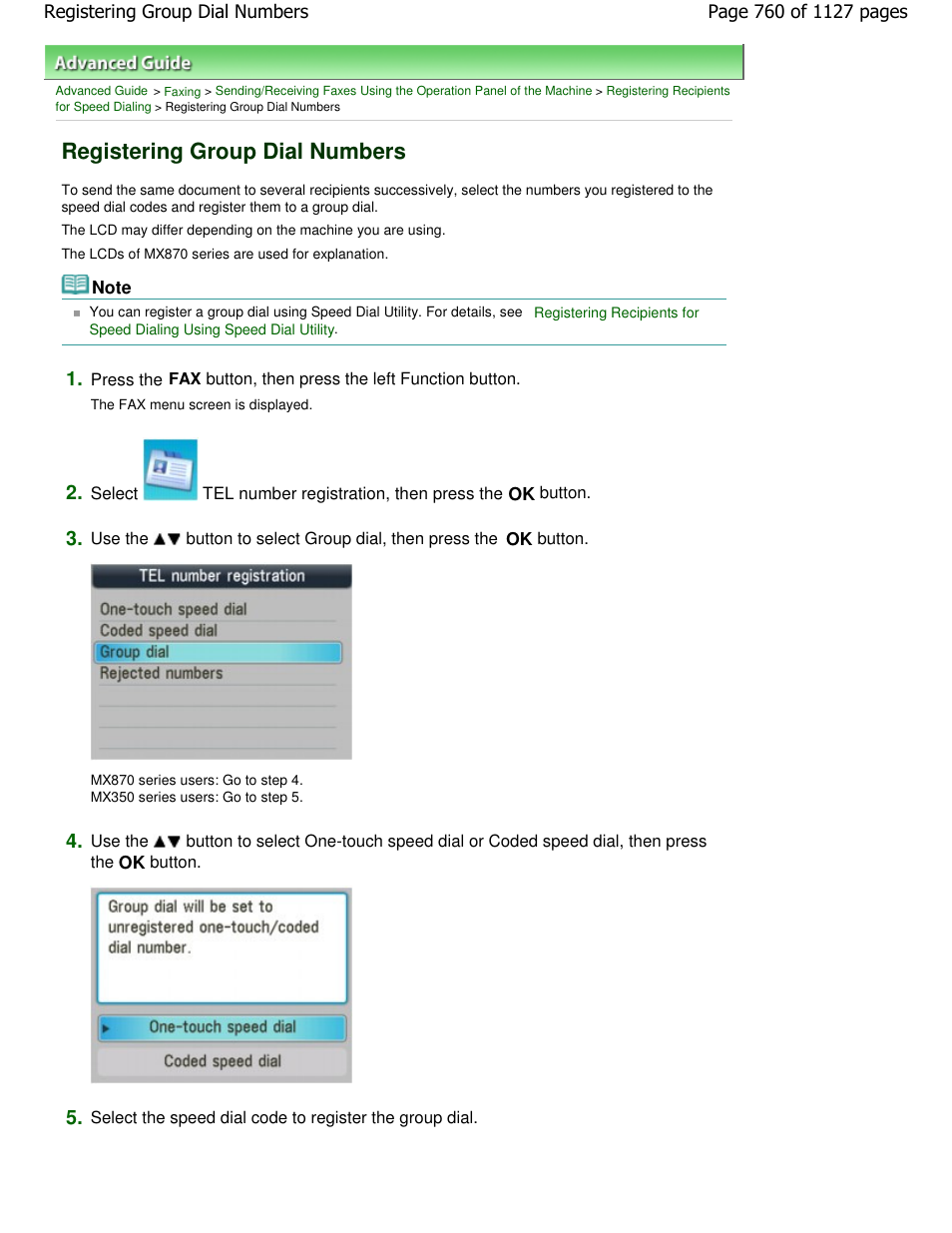 Registering group dial numbers | Canon PIXMA MX870 User Manual | Page 760 / 1127