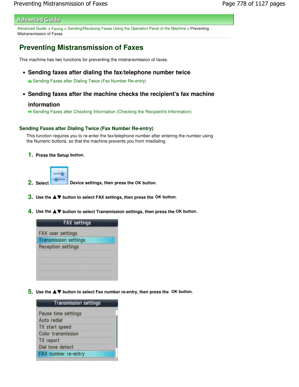 Preventing mistransmission of faxes | Canon PIXMA MX870 User Manual | Page 778 / 1127