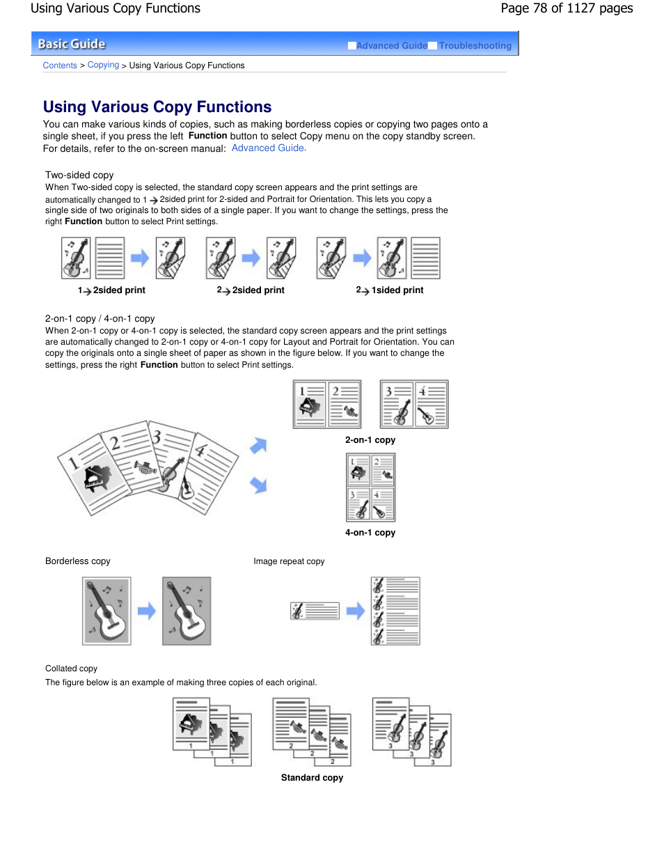 Using various copy functions | Canon PIXMA MX870 User Manual | Page 78 / 1127