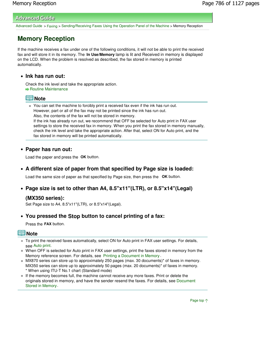 Ink has run out, Paper has run out | Canon PIXMA MX870 User Manual | Page 786 / 1127