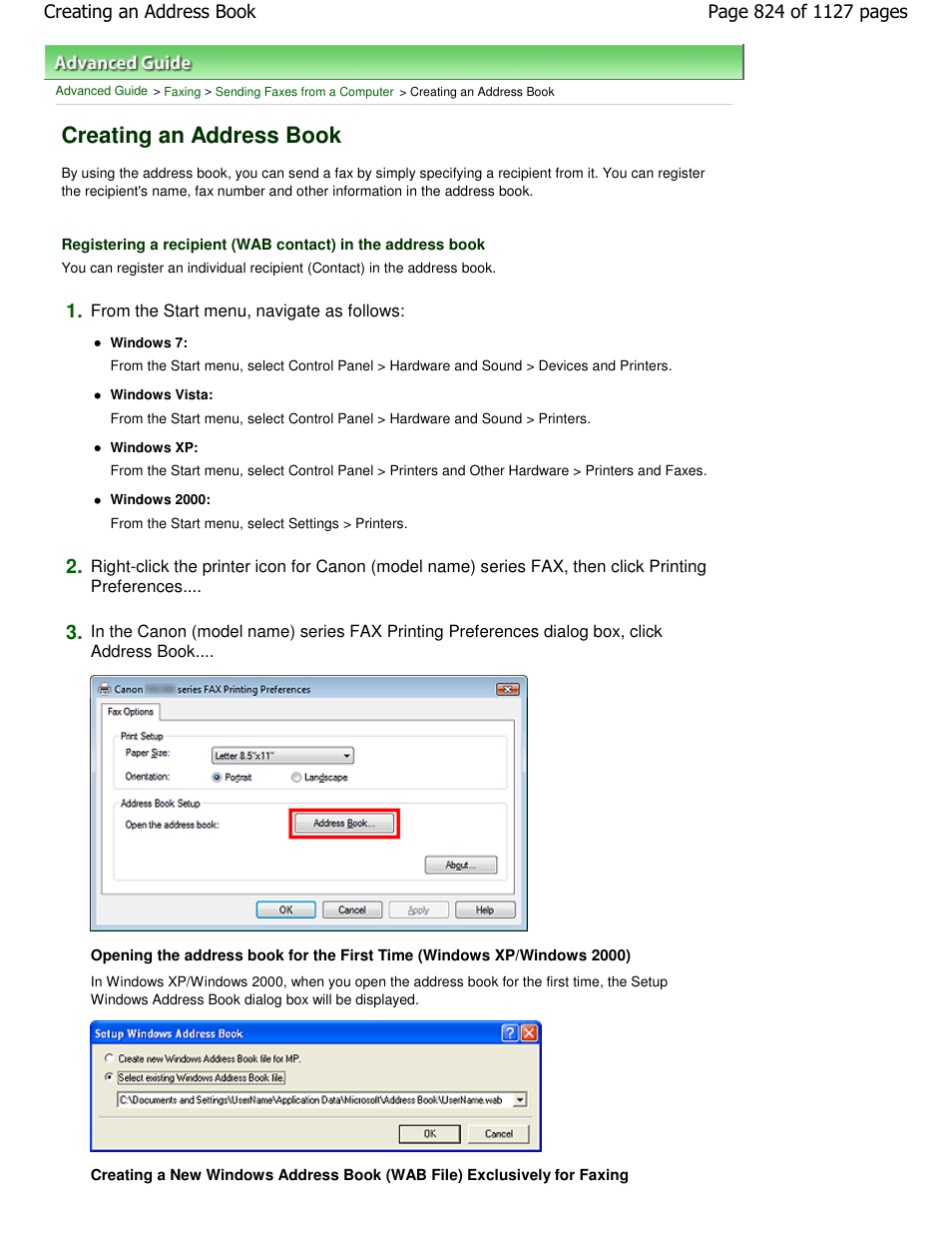 Creating an address book | Canon PIXMA MX870 User Manual | Page 824 / 1127