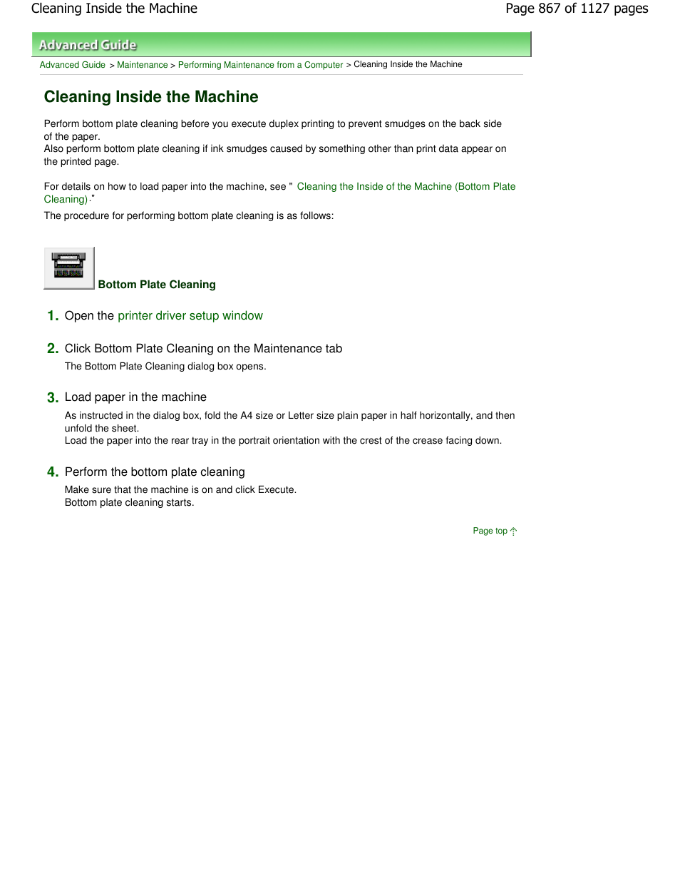 Cleaning inside the machine | Canon PIXMA MX870 User Manual | Page 867 / 1127