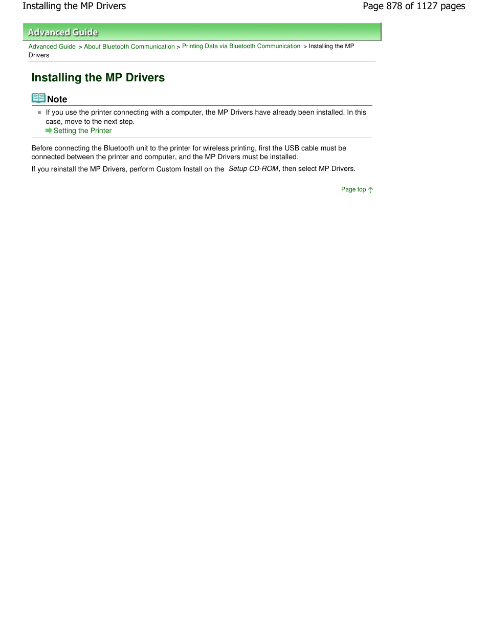 Installing the mp drivers | Canon PIXMA MX870 User Manual | Page 878 / 1127