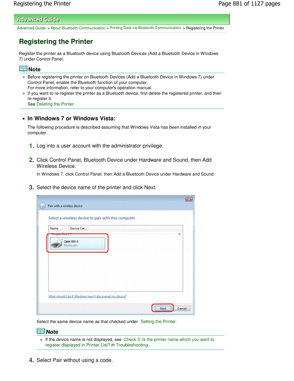 Registering the printer | Canon PIXMA MX870 User Manual | Page 881 / 1127