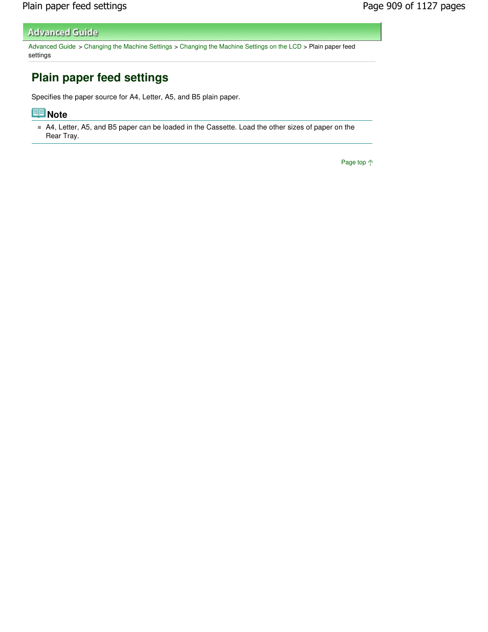 Plain paper feed settings | Canon PIXMA MX870 User Manual | Page 909 / 1127