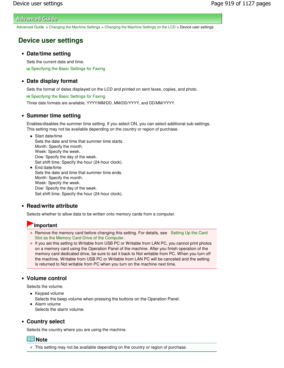 Device user settings | Canon PIXMA MX870 User Manual | Page 919 / 1127