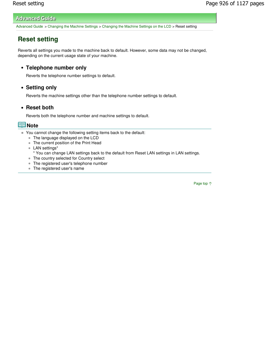 Reset setting | Canon PIXMA MX870 User Manual | Page 926 / 1127