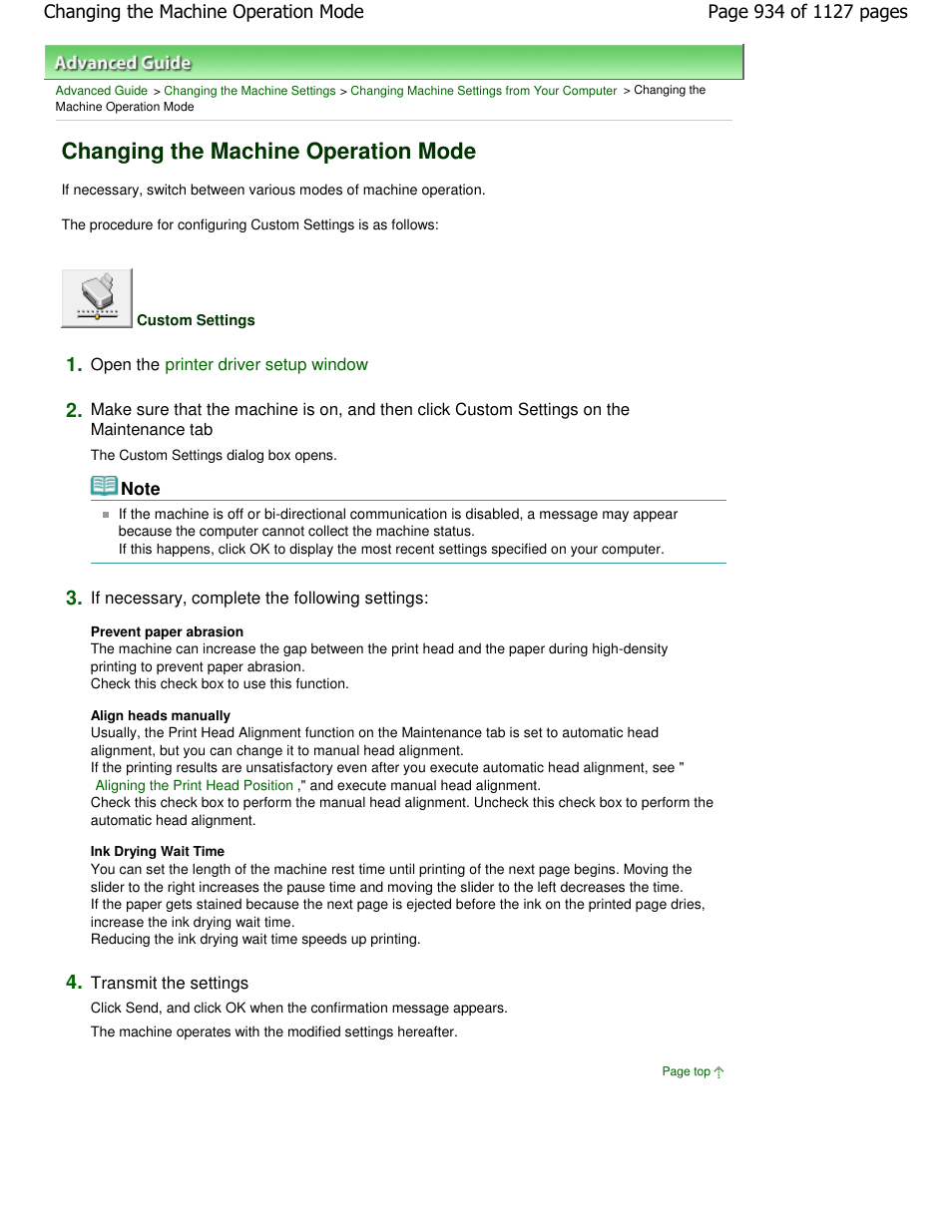 Changing the machine operation mode | Canon PIXMA MX870 User Manual | Page 934 / 1127