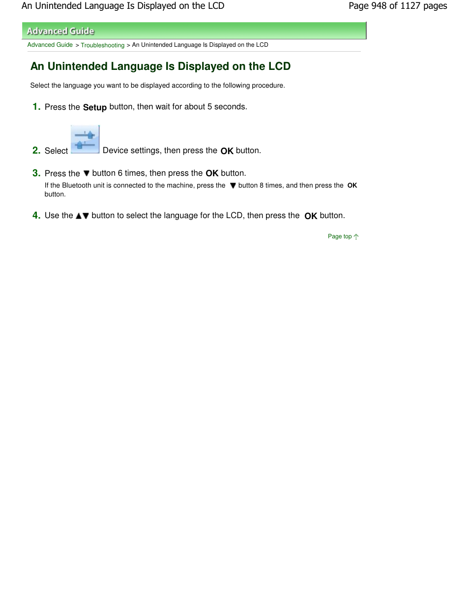 An unintended language is displayed on the lcd | Canon PIXMA MX870 User Manual | Page 948 / 1127