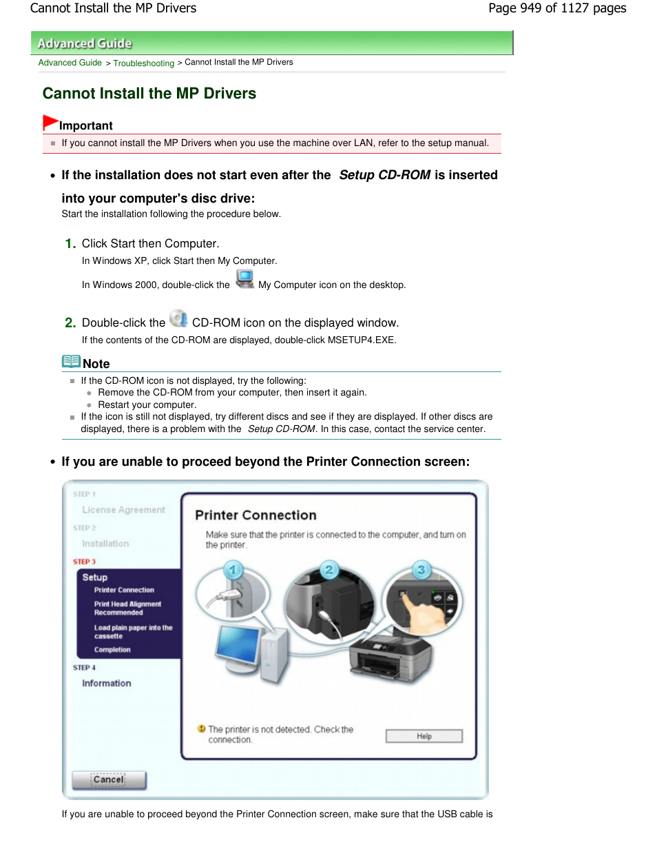 Cannot install the mp drivers | Canon PIXMA MX870 User Manual | Page 949 / 1127