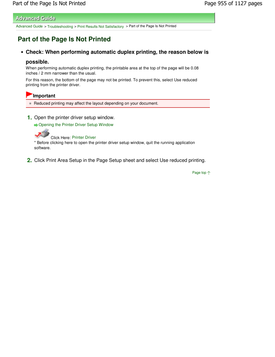 Part of the page is not printed | Canon PIXMA MX870 User Manual | Page 955 / 1127