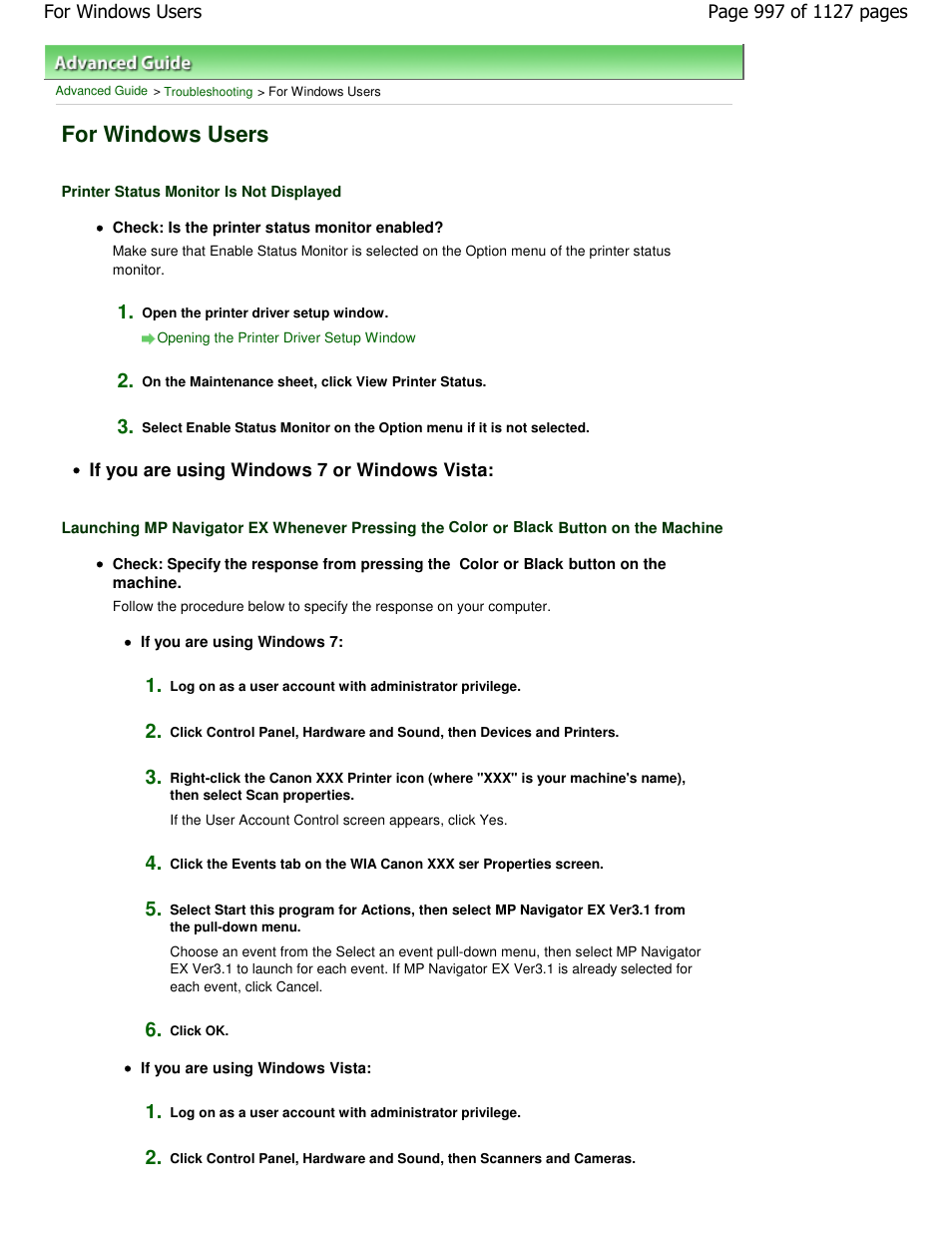 For windows users | Canon PIXMA MX870 User Manual | Page 997 / 1127
