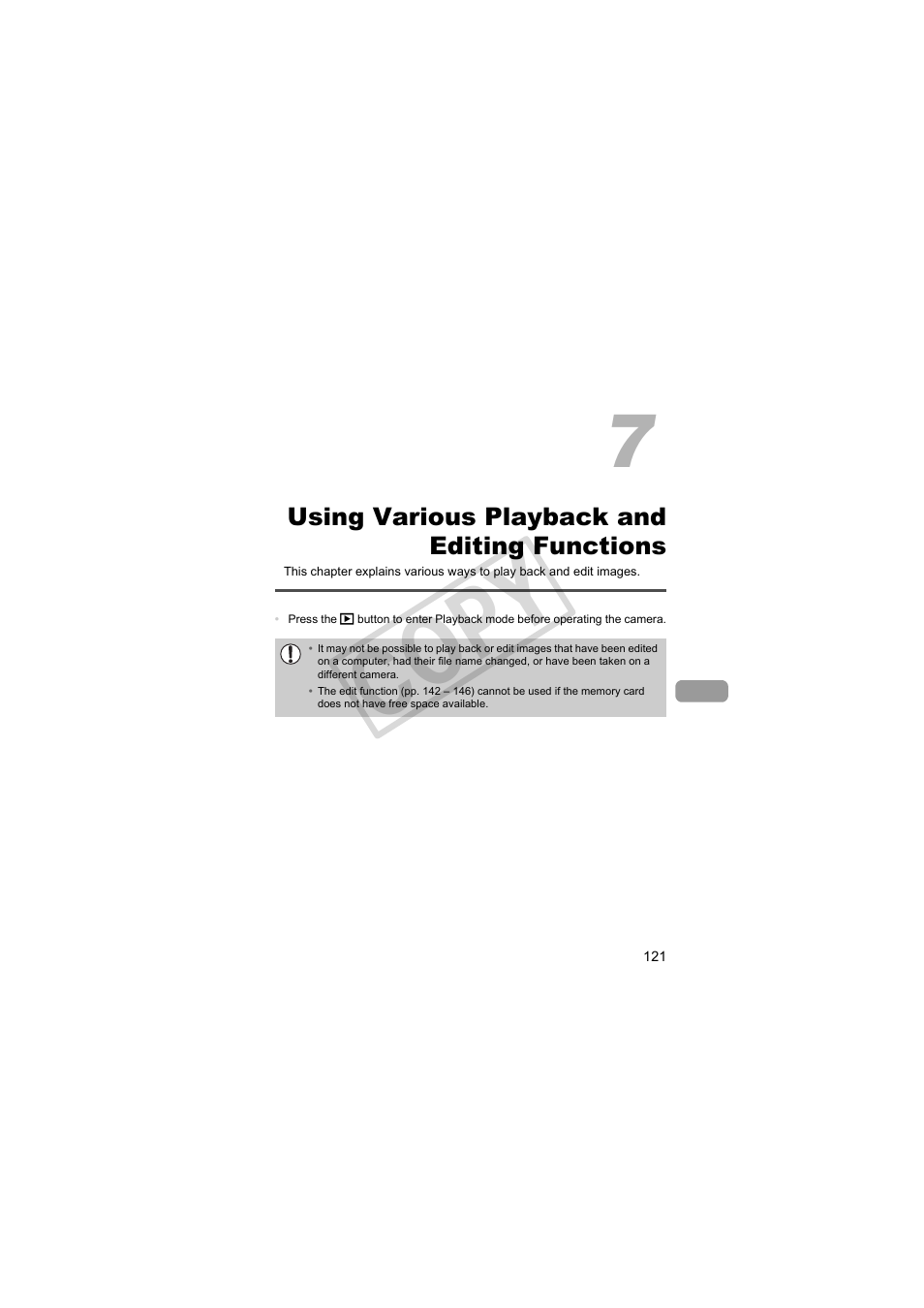 Using various playback and, Editing functions, C op y | Canon PowerShot S95 User Manual | Page 121 / 196