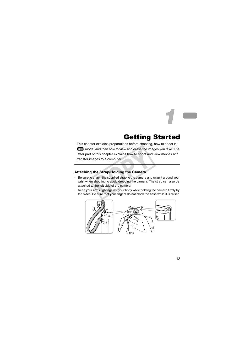 Getting started, Cop y | Canon PowerShot S95 User Manual | Page 13 / 196