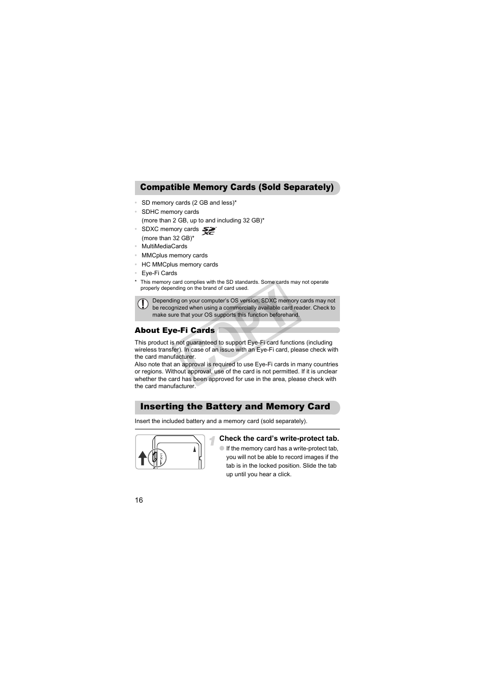 Cop y | Canon PowerShot S95 User Manual | Page 16 / 196