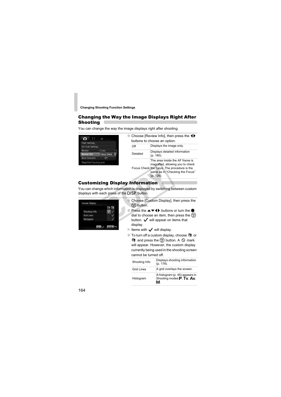Customizing display information (p. 164), Cop y | Canon PowerShot S95 User Manual | Page 164 / 196
