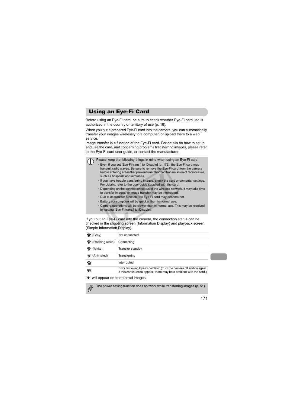 Using an eye-fi card, Cop y | Canon PowerShot S95 User Manual | Page 171 / 196