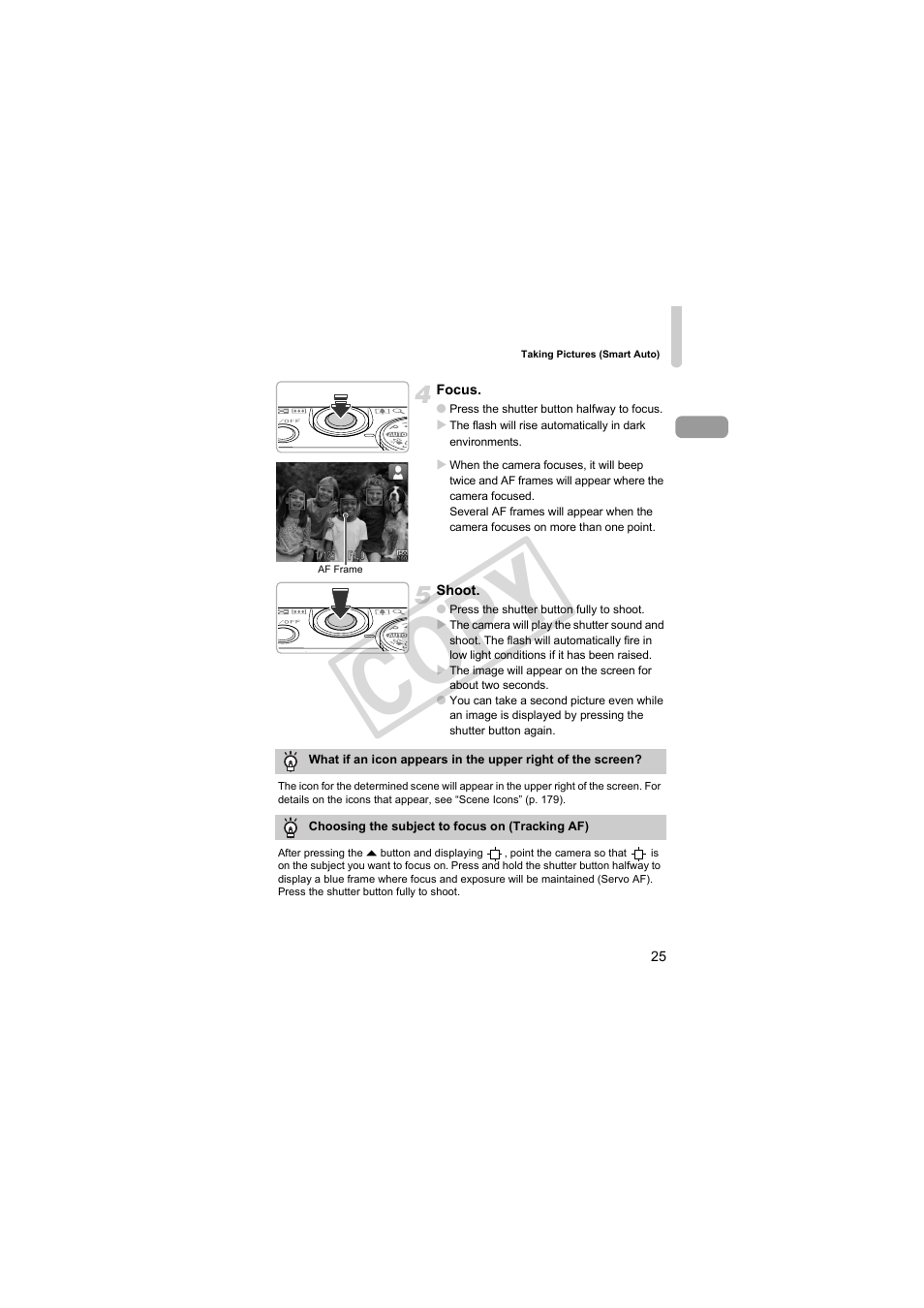Cop y | Canon PowerShot S95 User Manual | Page 25 / 196