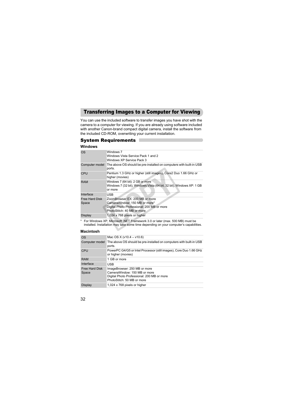 Transferring images to a computer for viewing, Cop y | Canon PowerShot S95 User Manual | Page 32 / 196