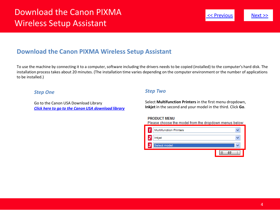 Download the canon pixma wireless setup assistant | Canon Obtaining Your Network Key MP990 User Manual | Page 4 / 10