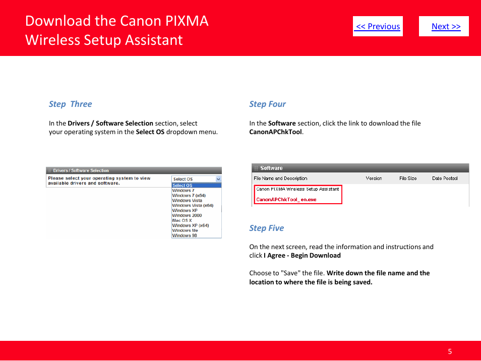 Download the canon pixma wireless setup assistant | Canon Obtaining Your Network Key MP990 User Manual | Page 5 / 10