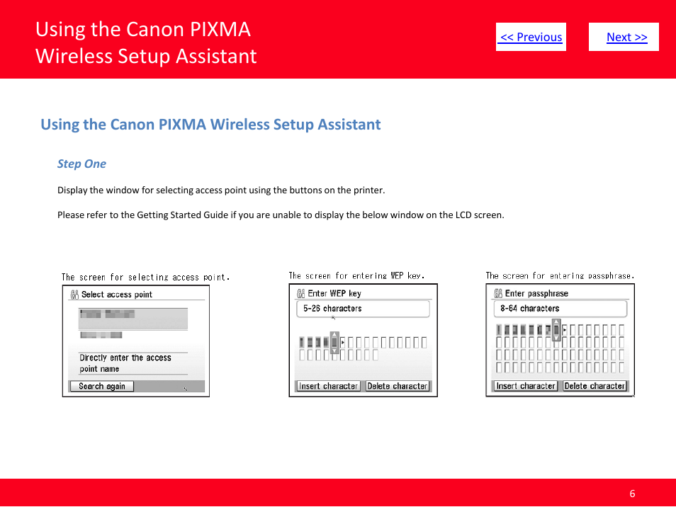 Using the canon pixma wireless setup assistant | Canon Obtaining Your Network Key MP990 User Manual | Page 6 / 10