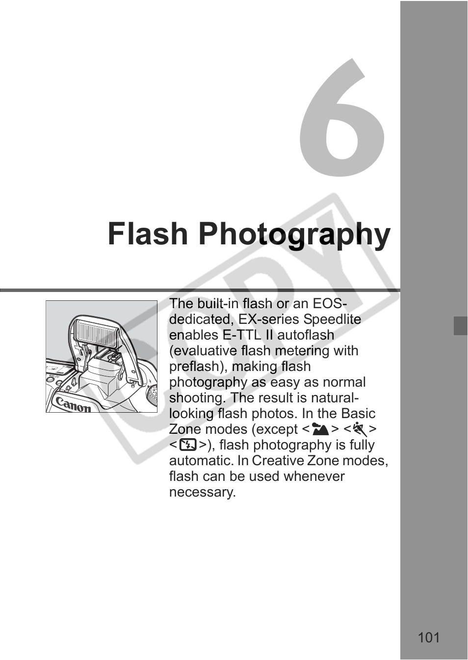 Flash photography | Canon EOS 30D User Manual | Page 101 / 200