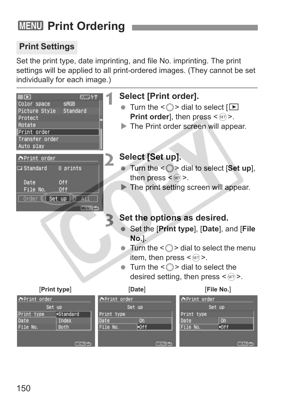 3print ordering | Canon EOS 30D User Manual | Page 150 / 200