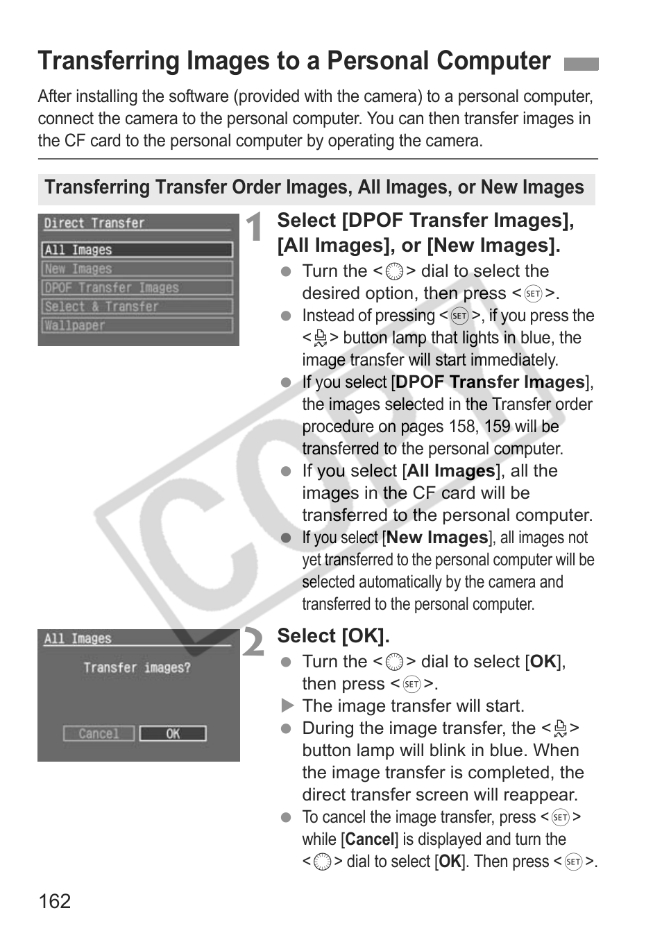 Transferring images to a personal computer | Canon EOS 30D User Manual | Page 162 / 200