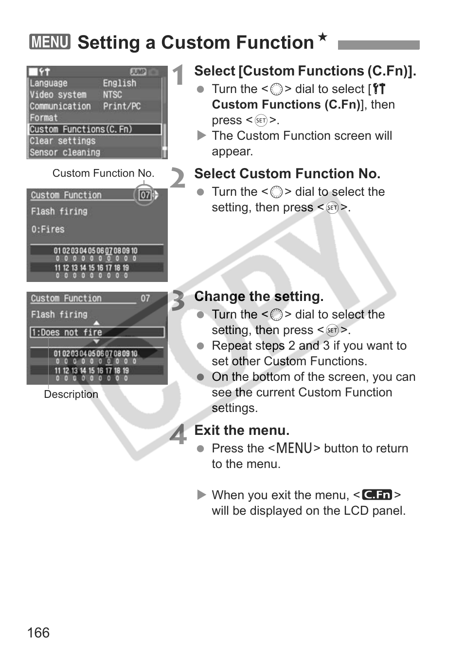 3setting a custom function n | Canon EOS 30D User Manual | Page 166 / 200