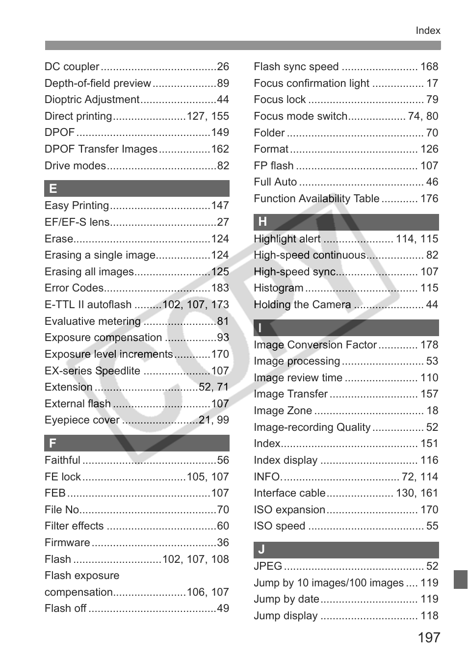 Canon EOS 30D User Manual | Page 197 / 200