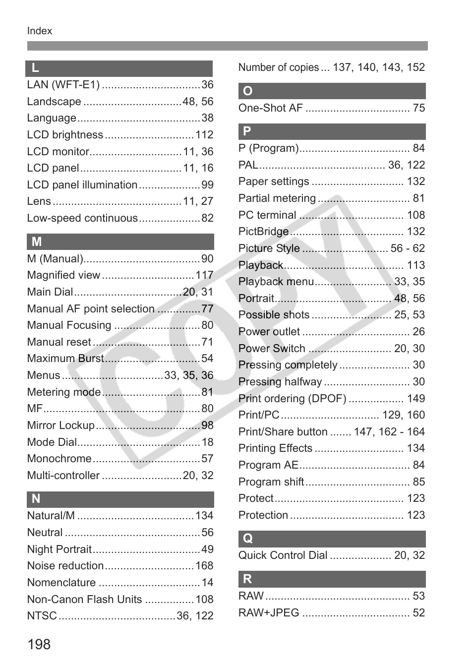 Canon EOS 30D User Manual | Page 198 / 200